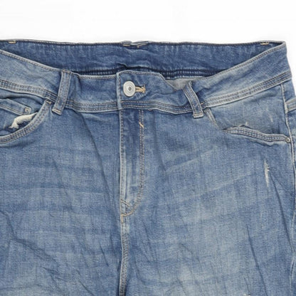 Yessica Womens Blue Houndstooth Cotton Bermuda Shorts Size 34 in L12 in Regular Zip