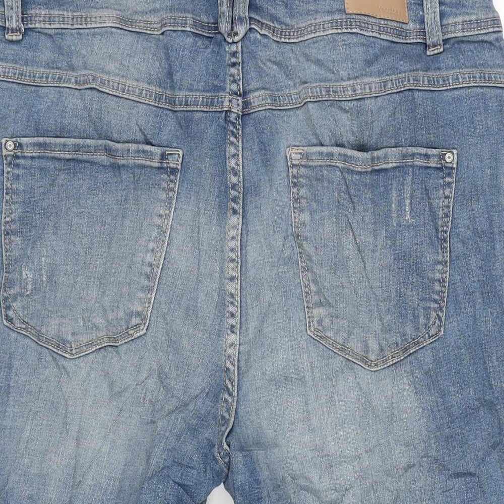Yessica Womens Blue Houndstooth Cotton Bermuda Shorts Size 34 in L12 in Regular Zip