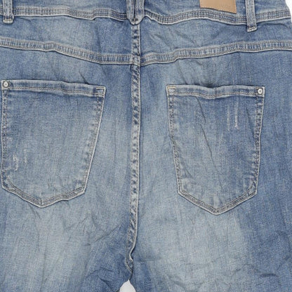 Yessica Womens Blue Houndstooth Cotton Bermuda Shorts Size 34 in L12 in Regular Zip