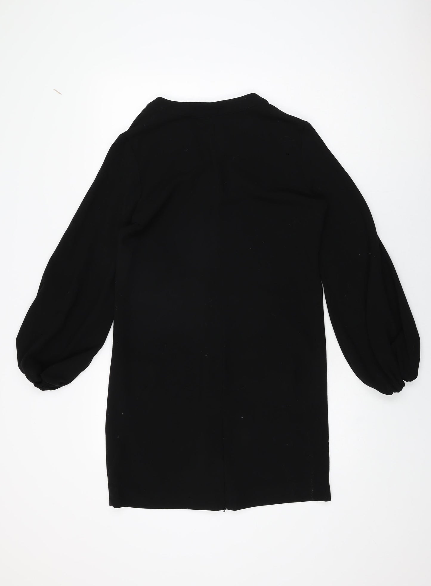 Damsel in a Dress Womens Black Polyester Shift Size 12 V-Neck Zip