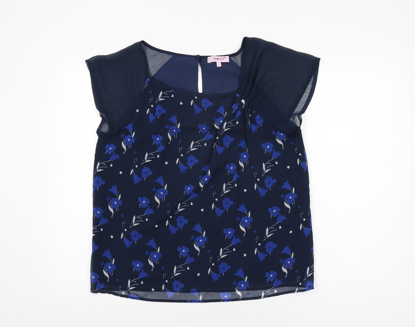 Womens UK Size 14 Per Una Blue Basic Blouse