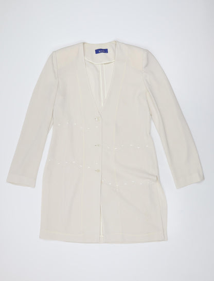 Wish Womens Ivory Polyester Shift Size 14 V-Neck Button