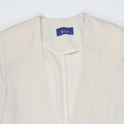 Wish Womens Ivory Polyester Shift Size 14 V-Neck Button