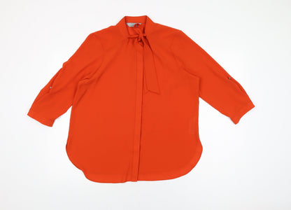 Womens UK Size 14 Dorothy Perkins Red Basic Button-Up