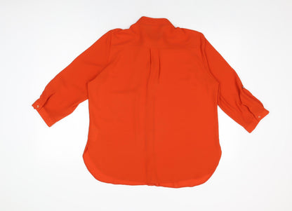 Womens UK Size 14 Dorothy Perkins Red Basic Button-Up