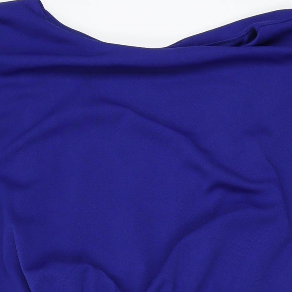 Stylewise Womens Blue Polyester Bodycon Size 10 Boat Neck Pullover