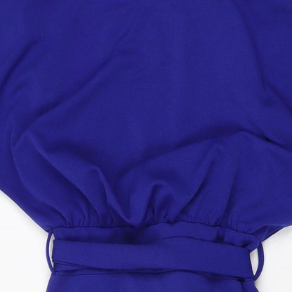 Stylewise Womens Blue Polyester Bodycon Size 10 Boat Neck Pullover