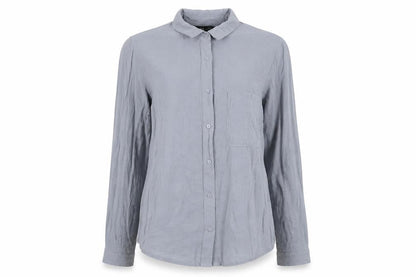Womens UK Size 10 New Look Grey Basic Button-Up