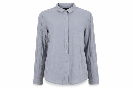 Womens UK Size 10 New Look Grey Basic Button-Up