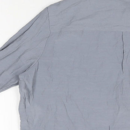 Womens UK Size 10 New Look Grey Basic Button-Up