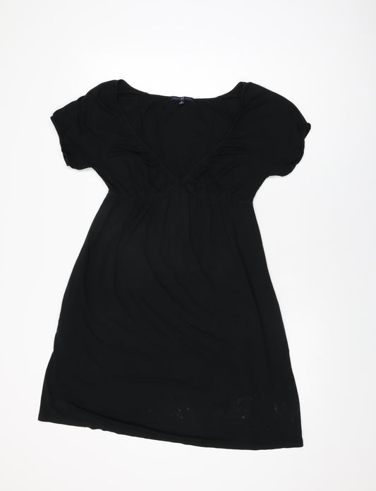 Gap Womens Black Viscose Shift Size S V-Neck Pullover