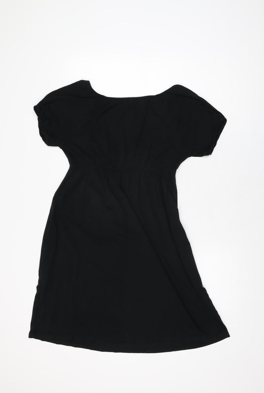 Gap Womens Black Viscose Shift Size S V-Neck Pullover