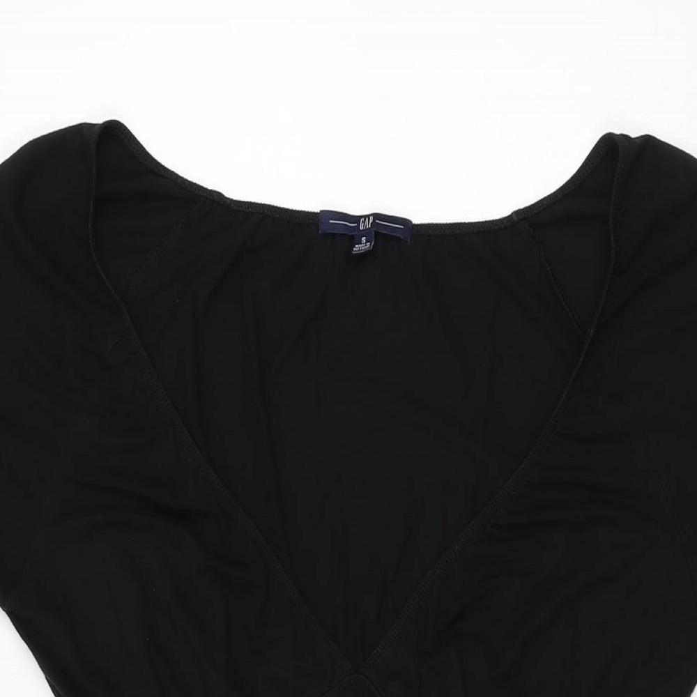 Gap Womens Black Viscose Shift Size S V-Neck Pullover