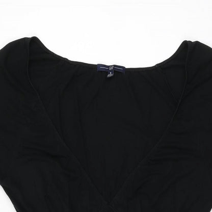 Gap Womens Black Viscose Shift Size S V-Neck Pullover