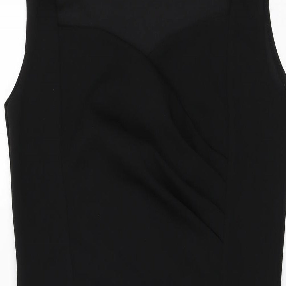 Boohoo Womens Black Polyester Bodycon Size 12 Sweetheart Pullover