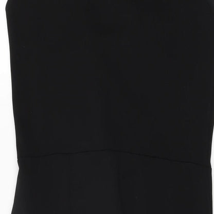 Boohoo Womens Black Polyester Bodycon Size 12 Sweetheart Pullover