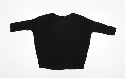 Womens UK Size S Zara Black Basic T-Shirt