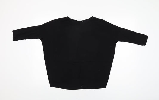 Womens UK Size S Zara Black Basic T-Shirt