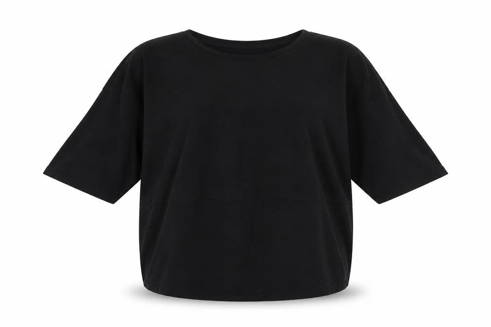 Womens UK Size S Zara Black Basic T-Shirt