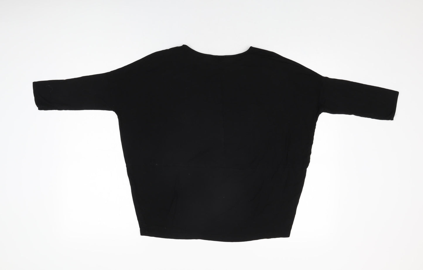Womens UK Size S Zara Black Basic T-Shirt