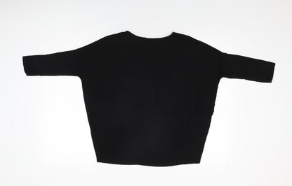Womens UK Size S Zara Black Basic T-Shirt