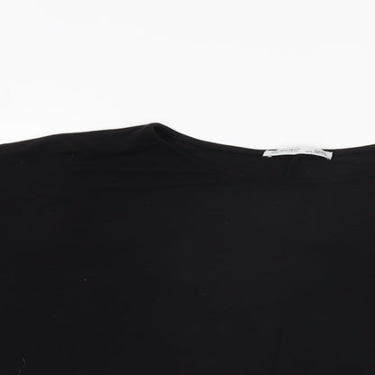 Womens UK Size S Zara Black Basic T-Shirt