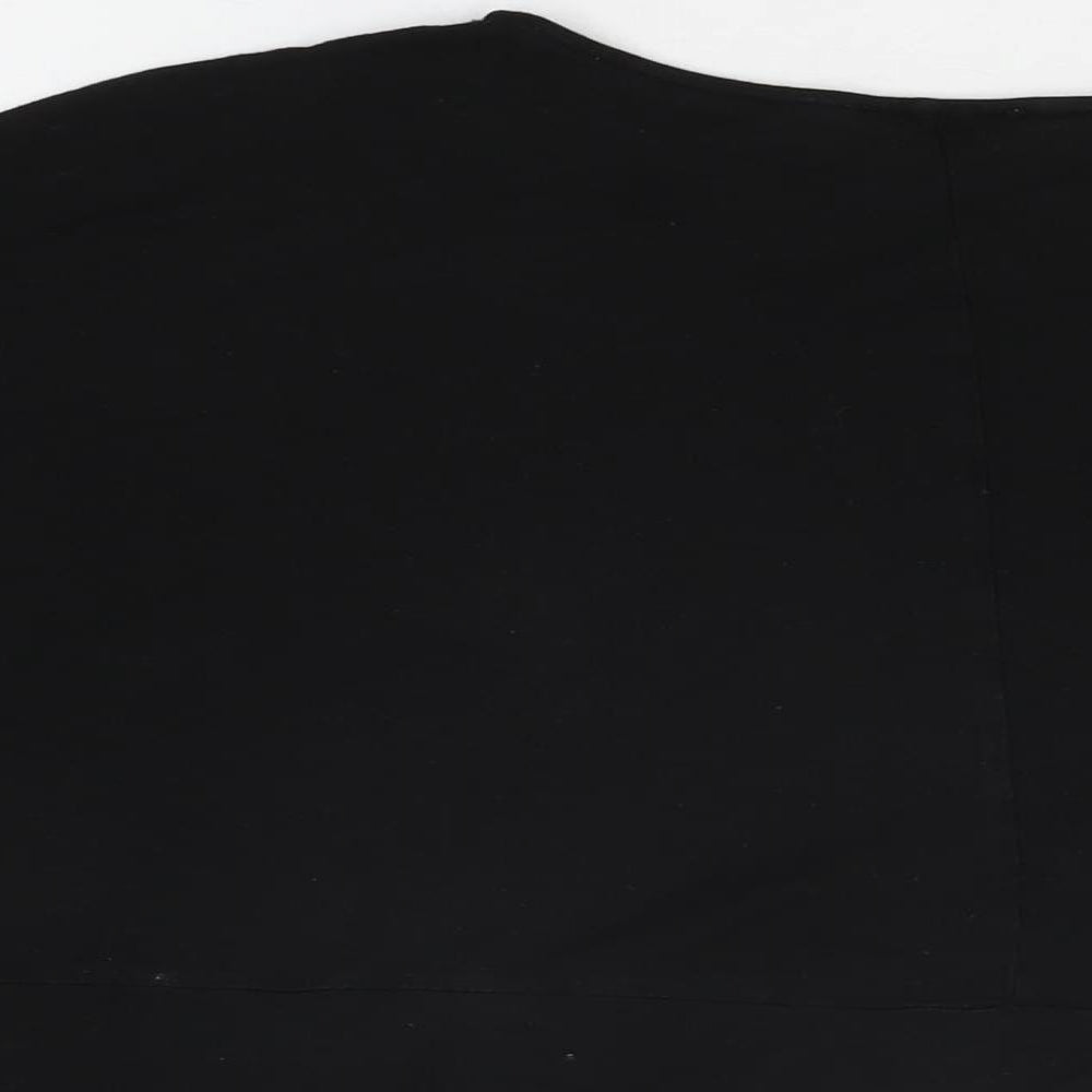 Womens UK Size S Zara Black Basic T-Shirt