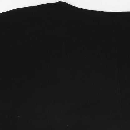 Womens UK Size S Zara Black Basic T-Shirt