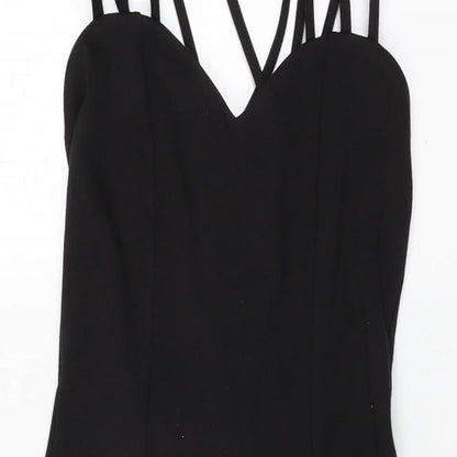 ASOS Womens Black Polyester Bodycon Size 6 Sweetheart Pullover