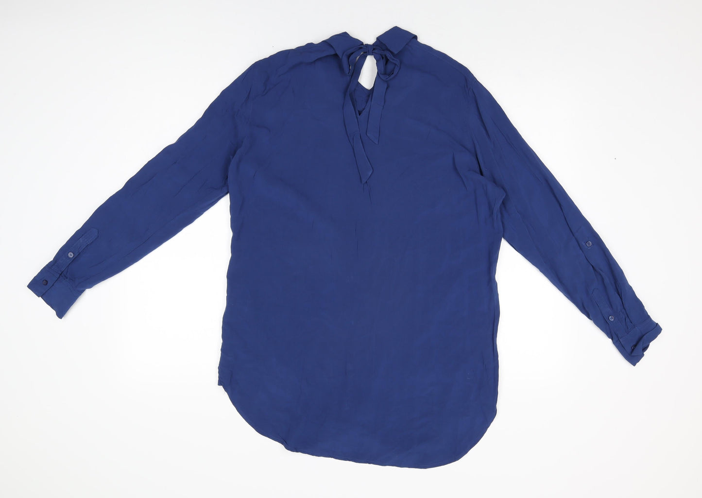 Womens UK Size 10 Sandwich Blue Basic Button-Up