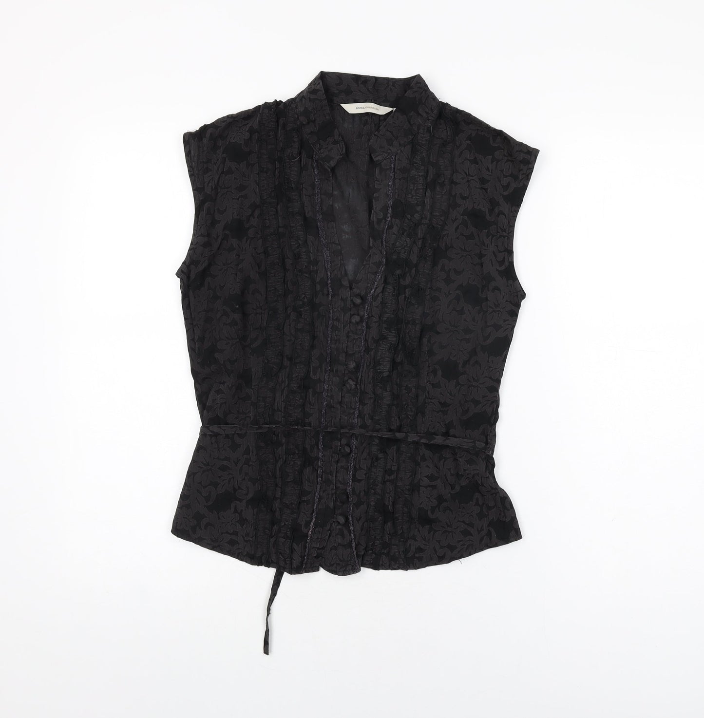 Womens UK Size 10 Rocha John Rocha Black Basic Button-Up