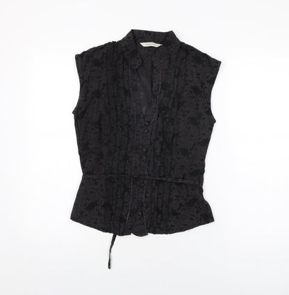 Womens UK Size 10 Rocha John Rocha Black Basic Button-Up