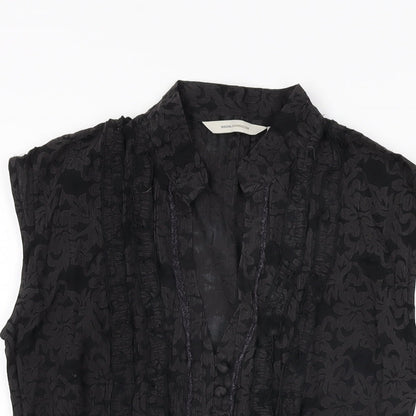 Womens UK Size 10 Rocha John Rocha Black Basic Button-Up