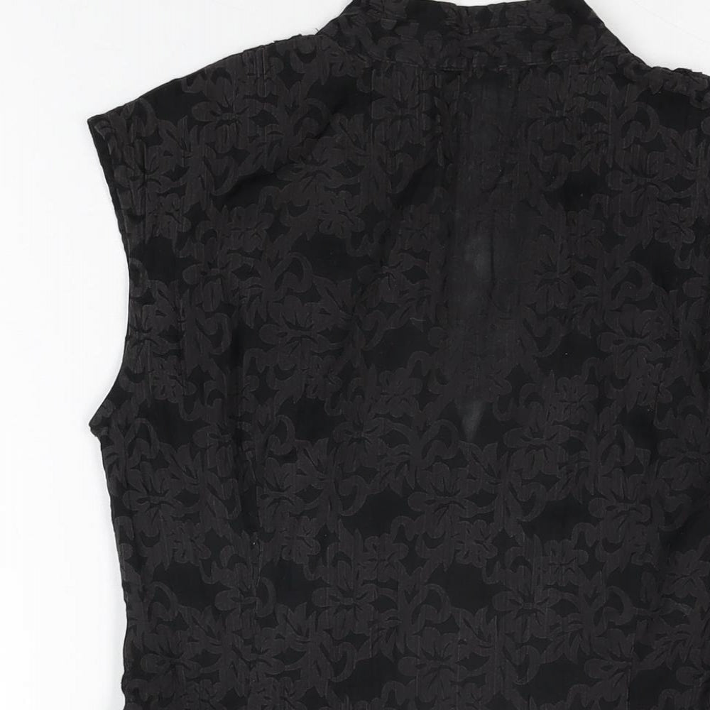 Womens UK Size 10 Rocha John Rocha Black Basic Button-Up