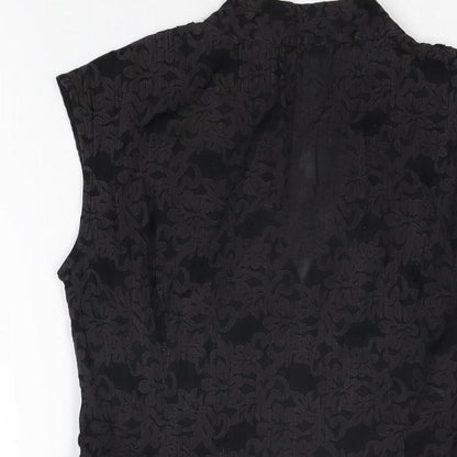 Womens UK Size 10 Rocha John Rocha Black Basic Button-Up