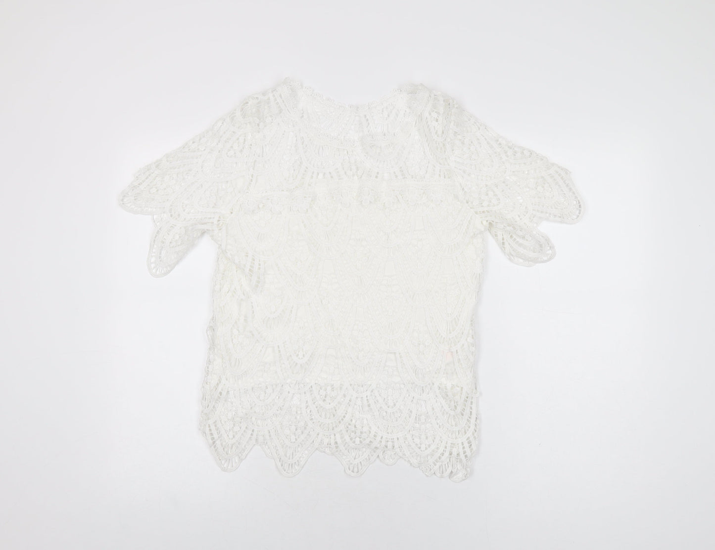 Womens UK Size 12 New Look White Basic T-Shirt