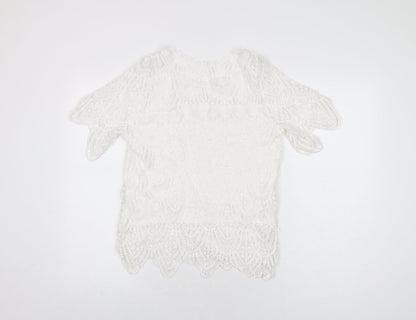 Womens UK Size 12 New Look White Basic T-Shirt