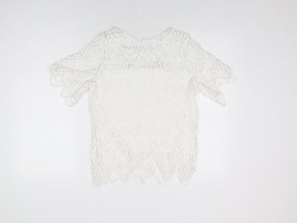 Womens UK Size 12 New Look White Basic T-Shirt