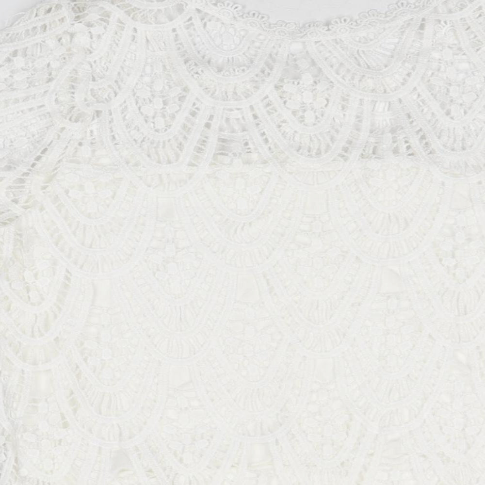 Womens UK Size 12 New Look White Basic T-Shirt
