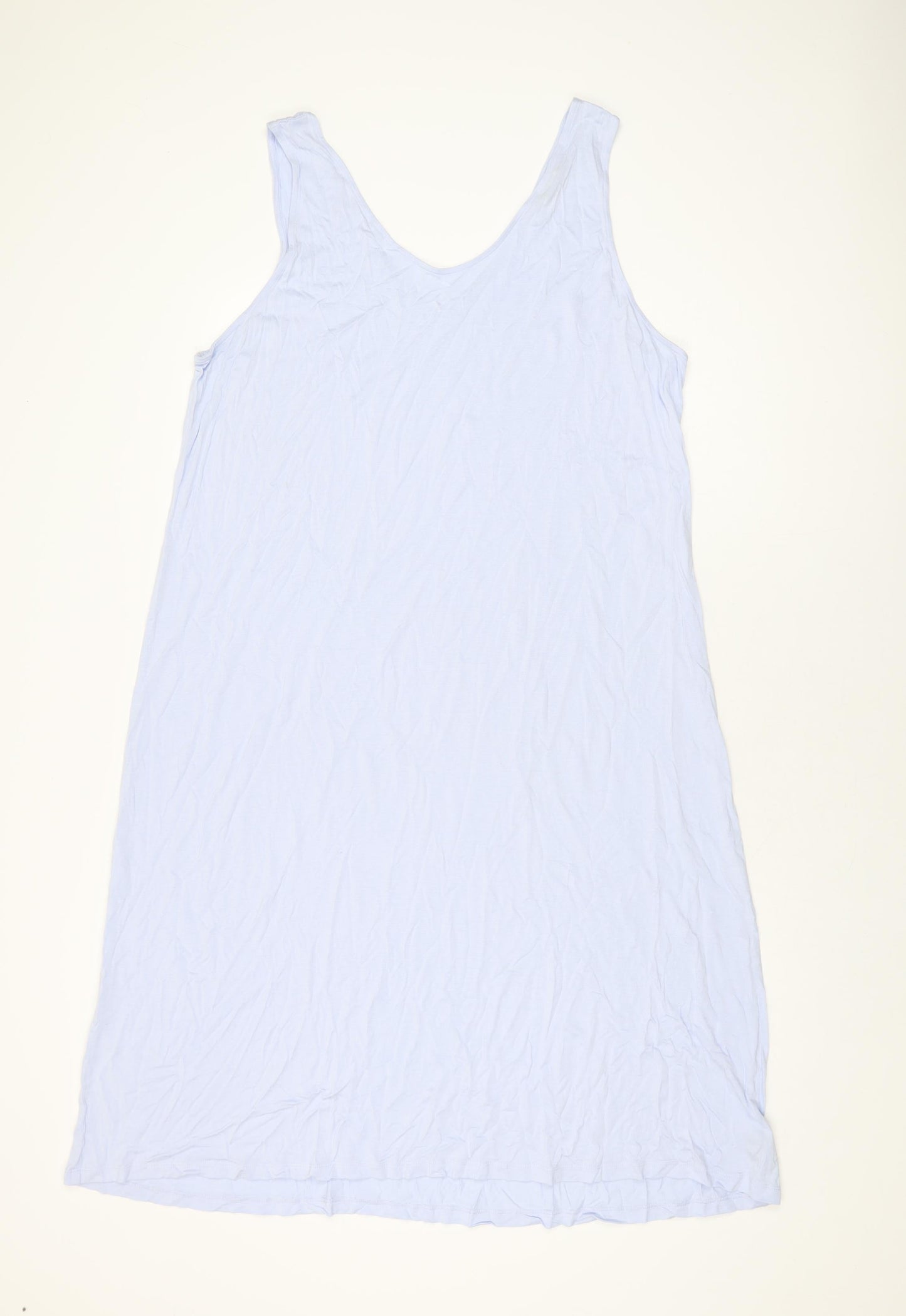 Marks and Spencer Womens Blue Viscose Shift Size 22 V-Neck Pullover