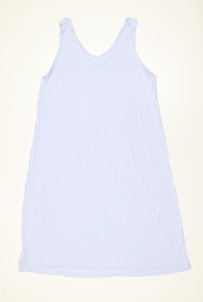 Marks and Spencer Womens Blue Viscose Shift Size 22 V-Neck Pullover