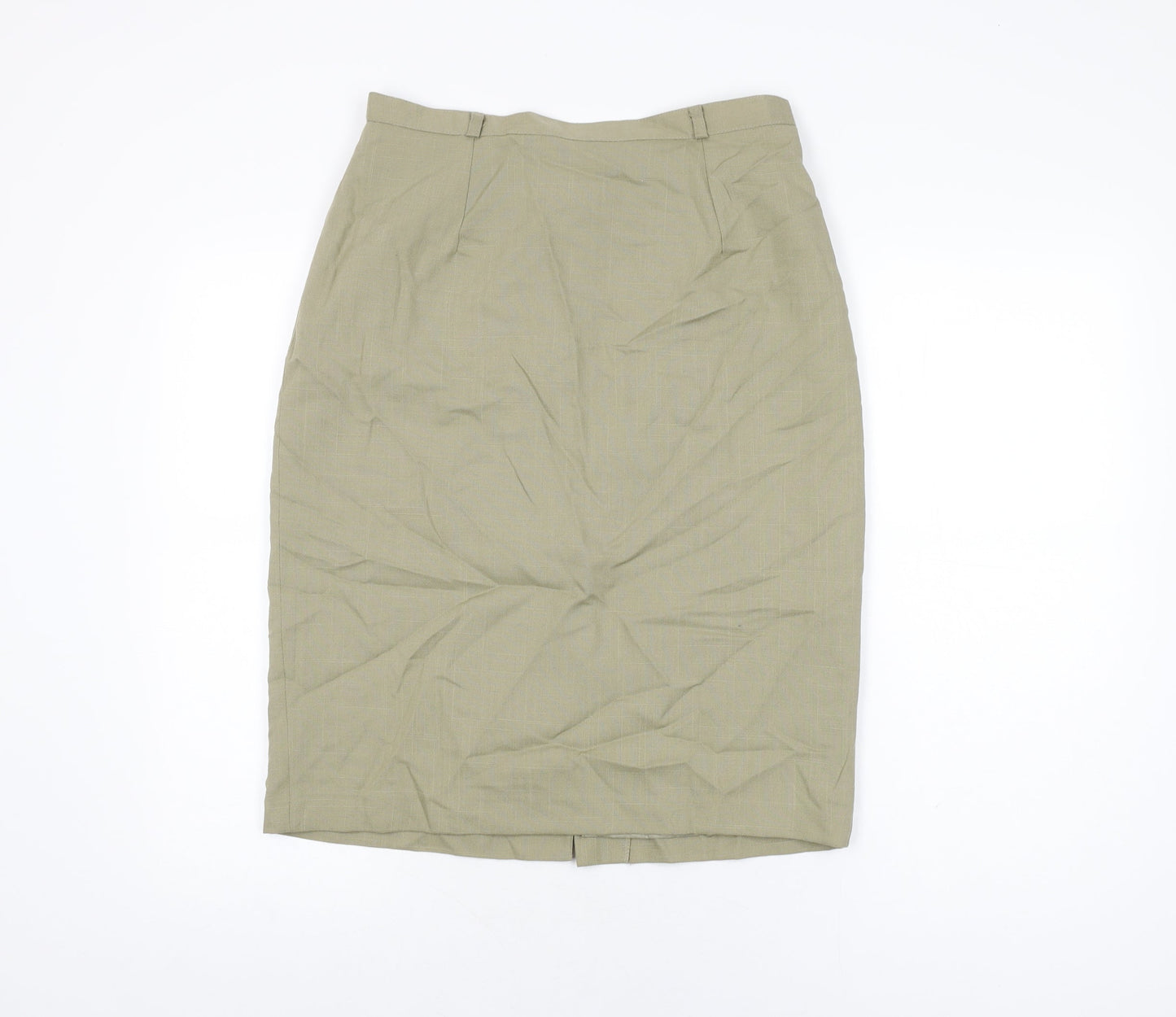 St Bernard Womens Beige Polyester Straight & Pencil Skirt Size 14 Zip