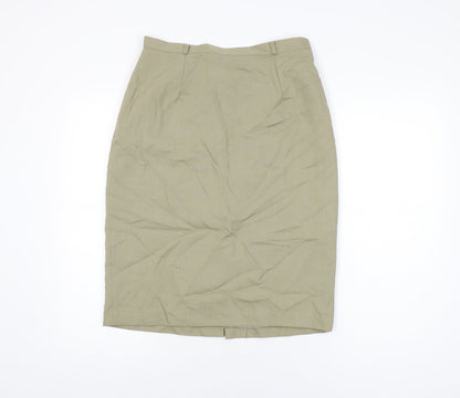 St Bernard Womens Beige Polyester Straight & Pencil Skirt Size 14 Zip