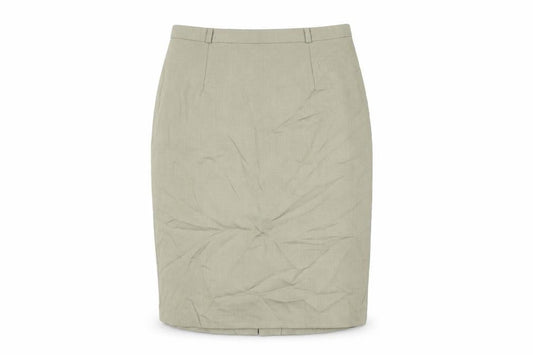 St Bernard Womens Beige Polyester Straight & Pencil Skirt Size 14 Zip