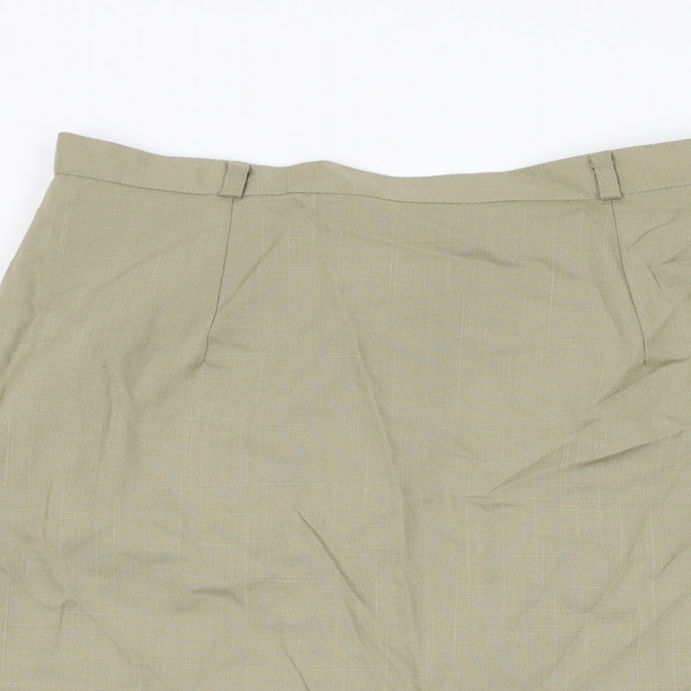 St Bernard Womens Beige Polyester Straight & Pencil Skirt Size 14 Zip
