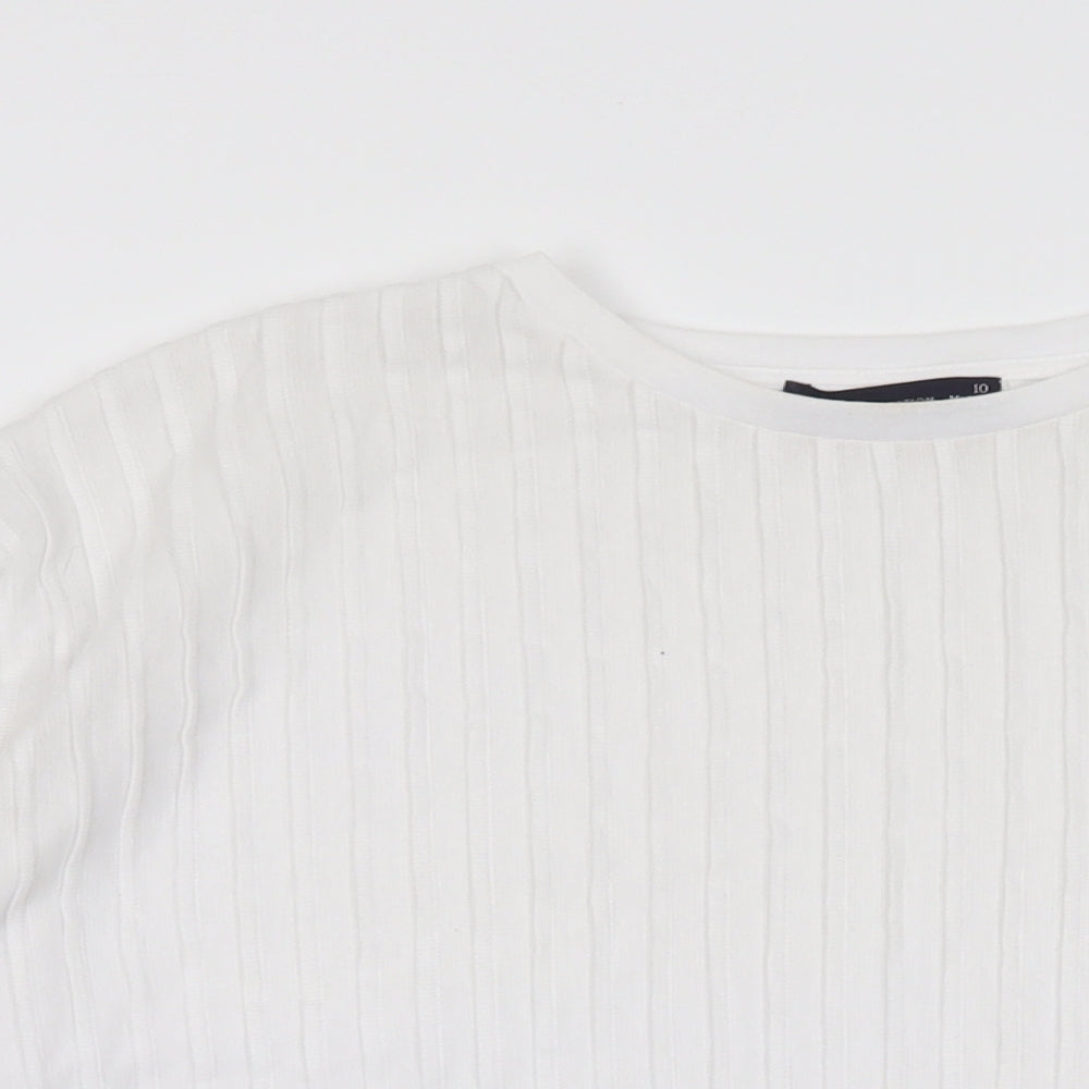 Womens UK Size 10 Marks and Spencer White Basic T-Shirt