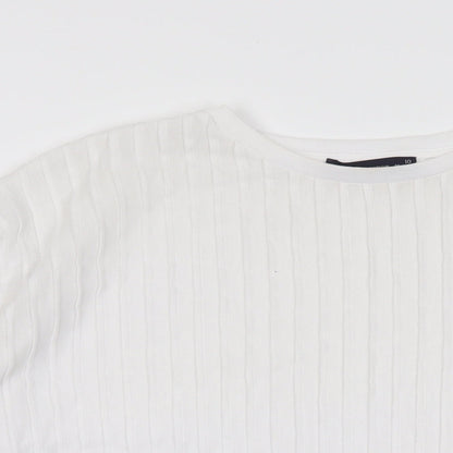 Womens UK Size 10 Marks and Spencer White Basic T-Shirt