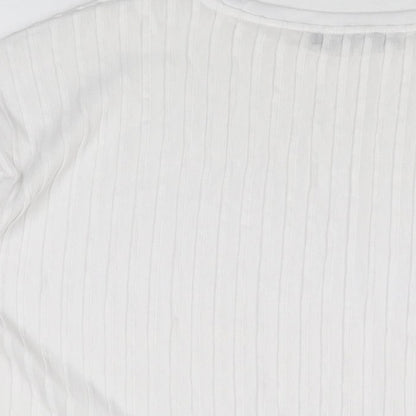 Womens UK Size 10 Marks and Spencer White Basic T-Shirt