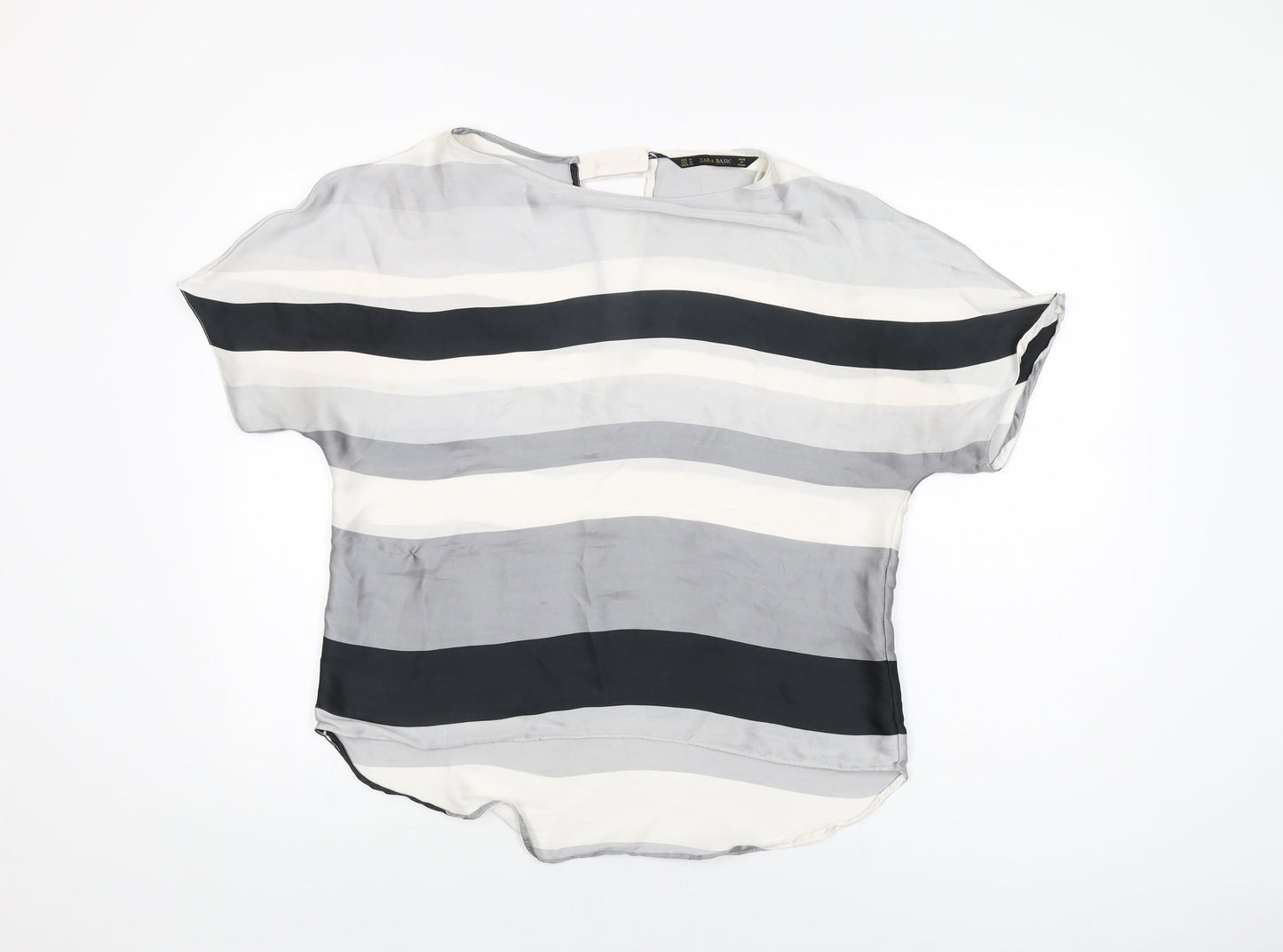 Womens UK Size M Zara Grey Basic Blouse