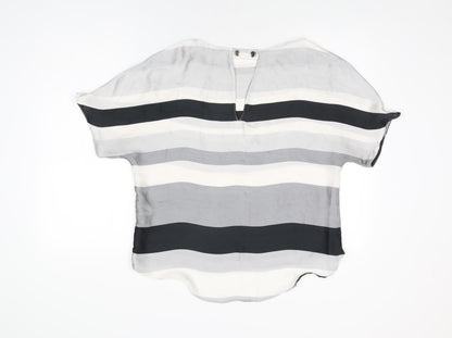 Womens UK Size M Zara Grey Basic Blouse